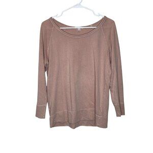 James Perse Womens Pink Long-Sleeve Supima Cotton Top Size M